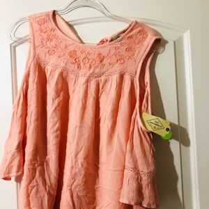 Coral Cold shoulder trendy XL blouse